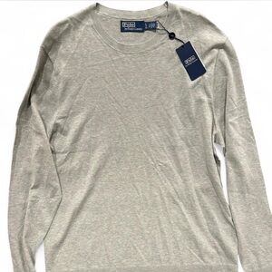 NWT Mens Polo Ralph Lauren Sweater | Gray | 100% Cotton | XL